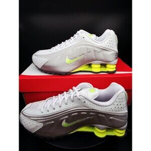 Nike Shox R4 (GS) Sneakers College Grey/Volt CW2626-008 US 5Y/ 6.5WOMEN